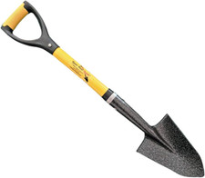 Spear Head Spade Small D-Handle Gardening Shovel with Cushioned Grip, Fiberglass