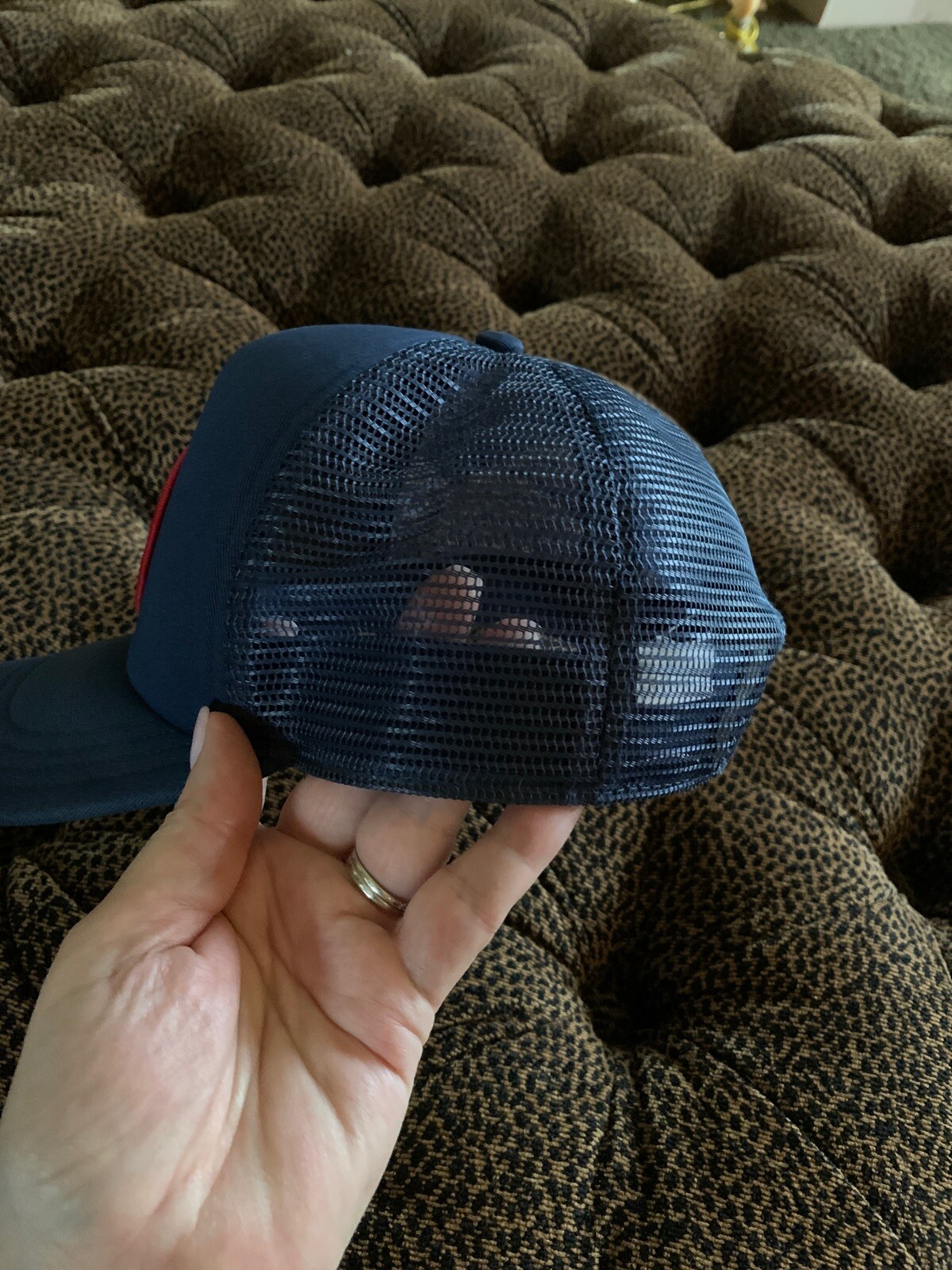 Vans FOREVER PATCH Snapback Hat Navy Red Cap OFF … - image 5