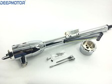 32" Floor Shift Tilt Steering Column with Ignition Keys & Steering Wheel Adapter