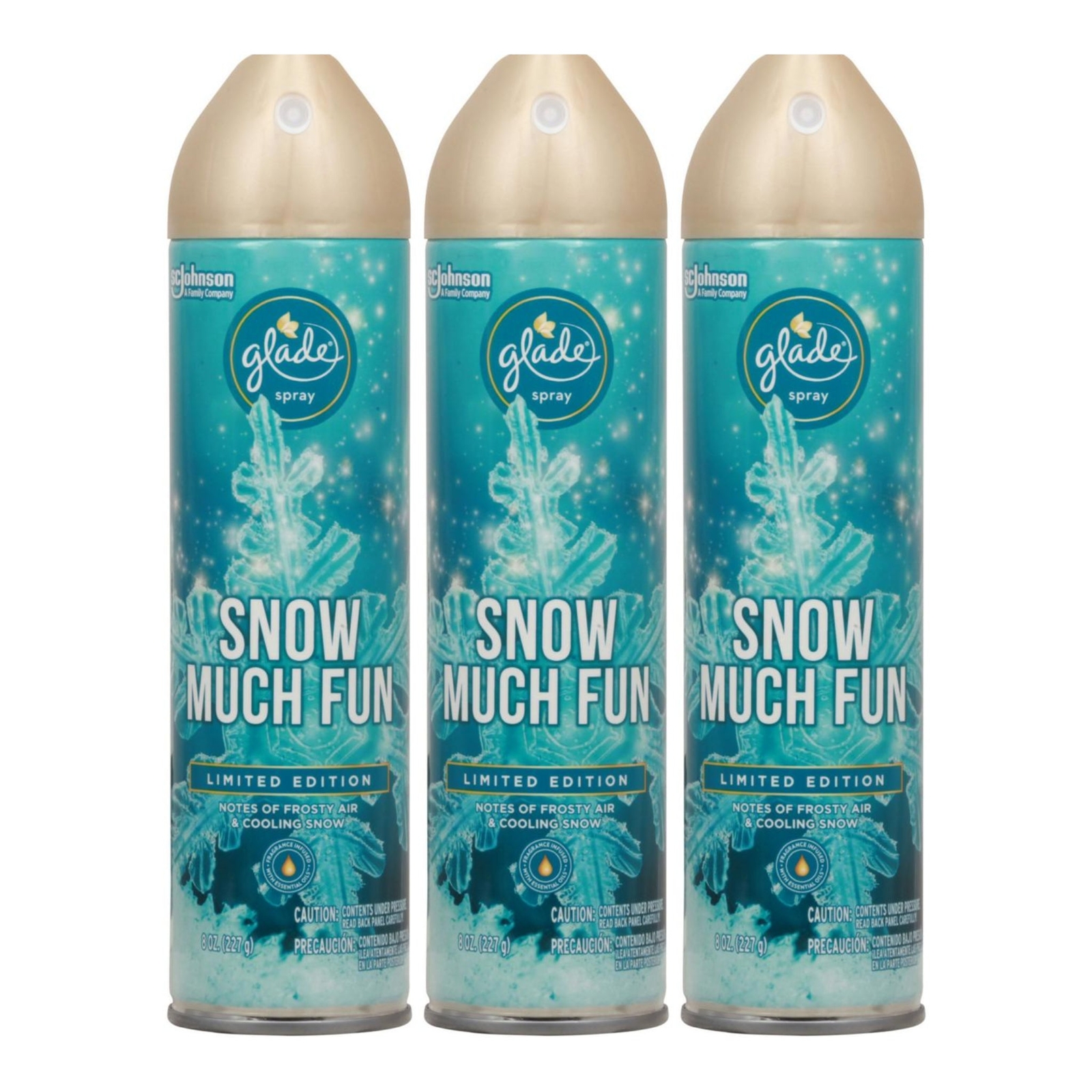 Glade Snow Much Fun Air Freshener Limited Edition, 8 oz. (Pack of 3