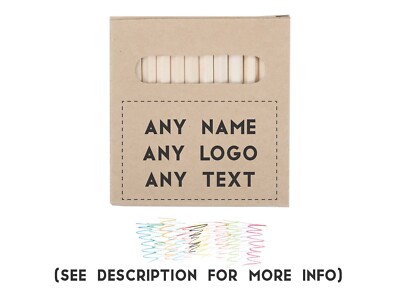 Individuelle personalisierte Box mit 12 Stück Buntstiften mit beliebigem Namen Text Logo