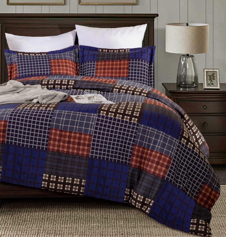 Chezmoi Collection Sherman Plaid Patchwork Printed Oversized Comforter Set - Image 2 of 4