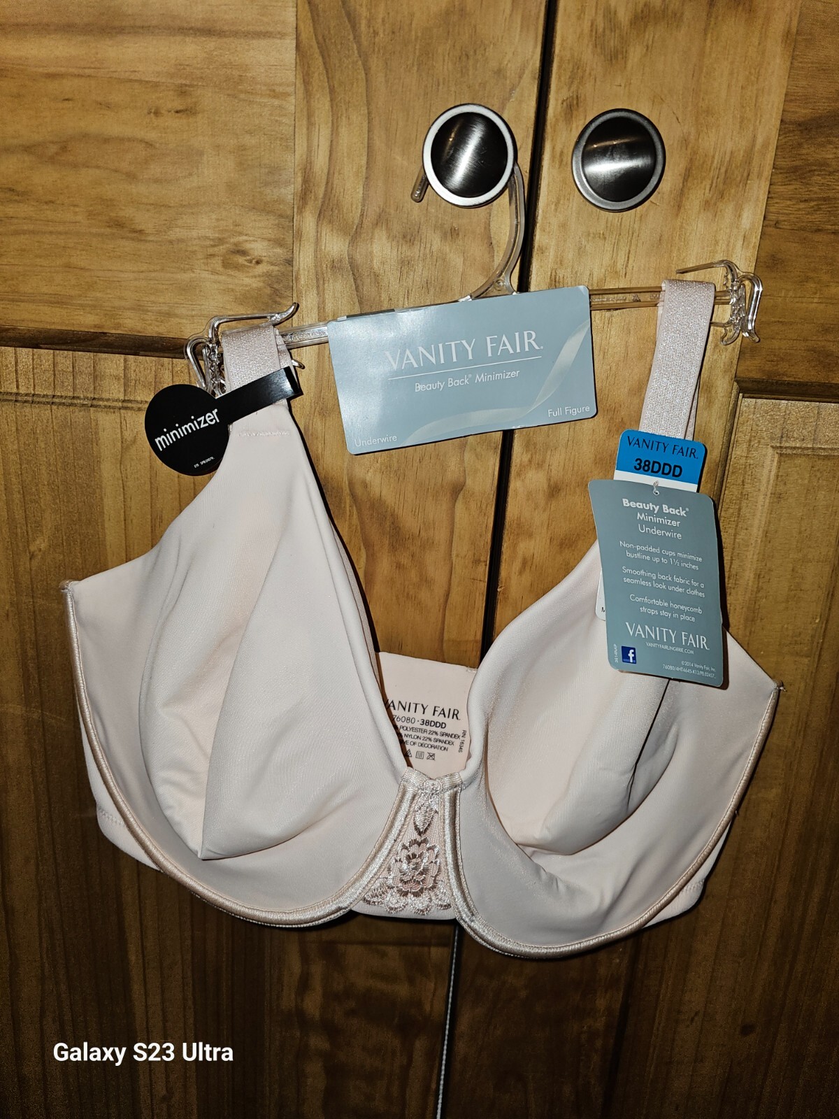 NWT Vanity Fair 76080 Beauty Back Full Figure Minimizer Underwire Bra