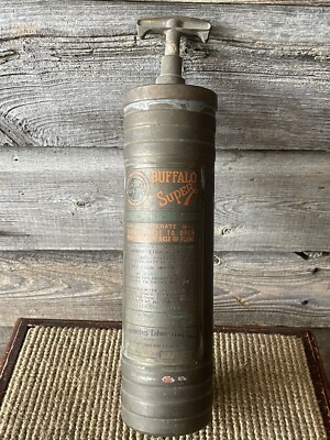 Vintage Brass Fire Extinguisher Buffalo Super Buffalo Fire Extinguisher Empty