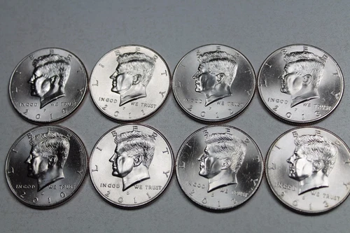 2010 2011 2012 2013 P D Uncirculated Kennedy Half Dollar Mint Roll Set 2010-2013