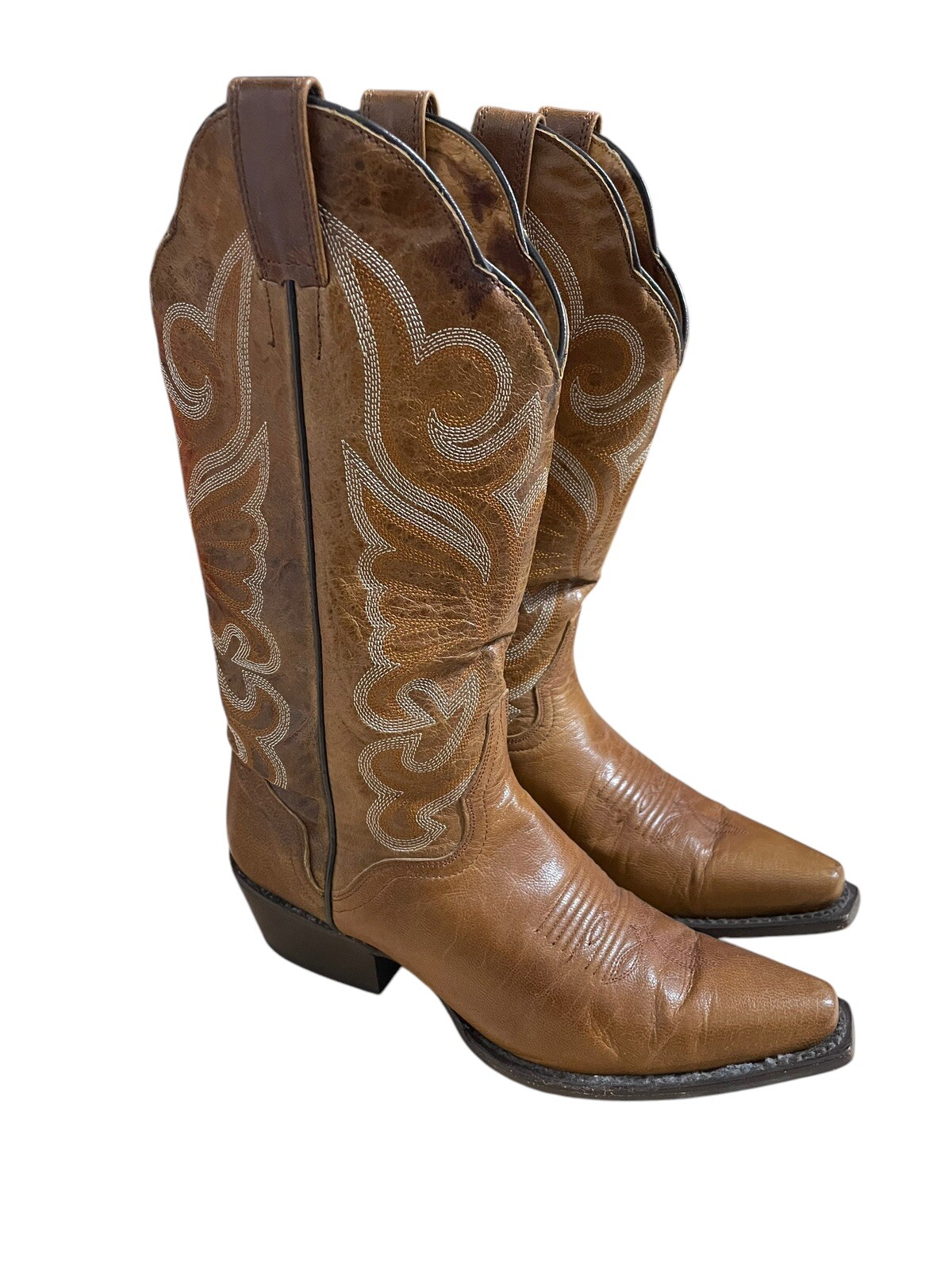 JB Dillon Western Goat Leather Cowgirl Boots for Women Size 6B Boho Festival Style