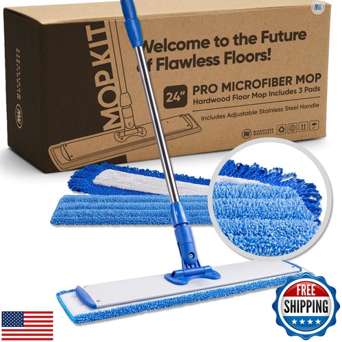Microfiber Wholesale 24" Microfiber Mop System - Clean and Dust Hardwood, Lam