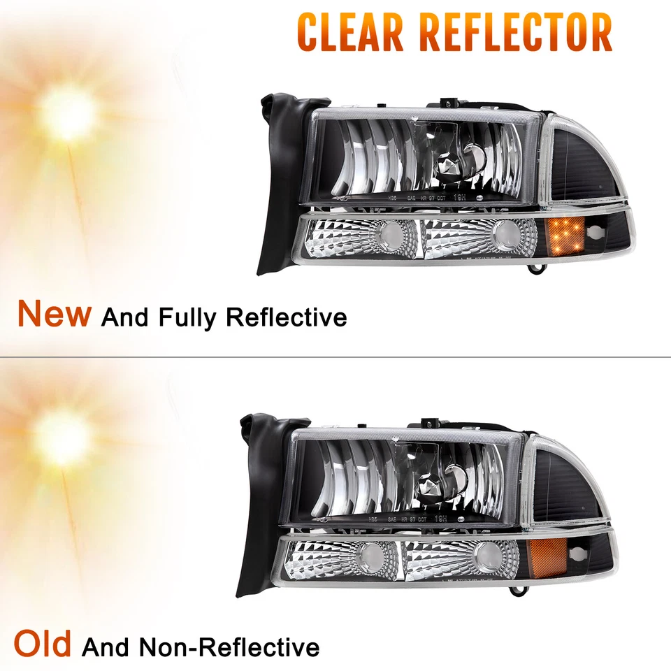 For 1997-2004 Dodge Dakota Headlamp 1998-2003 Dodge Durango Headlights LH+RH Foto 4 de 4