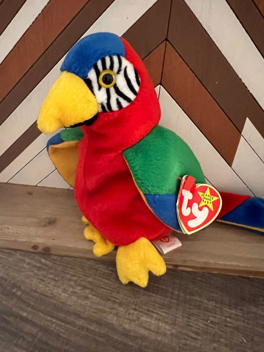Retired Beanie Baby Jabber The Parrot RARE Tropical Bird RARE WITH TAG