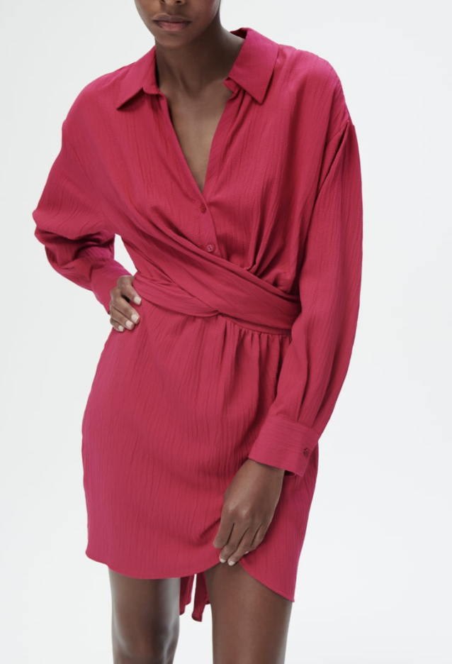 zara belted mini dress