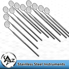 12 Dental Mirror #5 Stainless Steel Oral Care Knurled Handle UPGRADED instrument