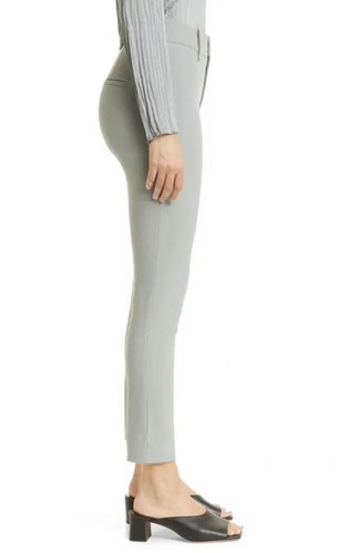 $325 VINCE High Waist Cigarette Pants 0 Light Slate Gray Slim Fit Stretch - Picture 3 of 6