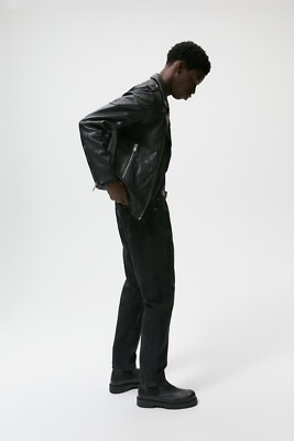 New Zara Biker Genuine Leather Jacket 5388/300 S Motocycle Cafe