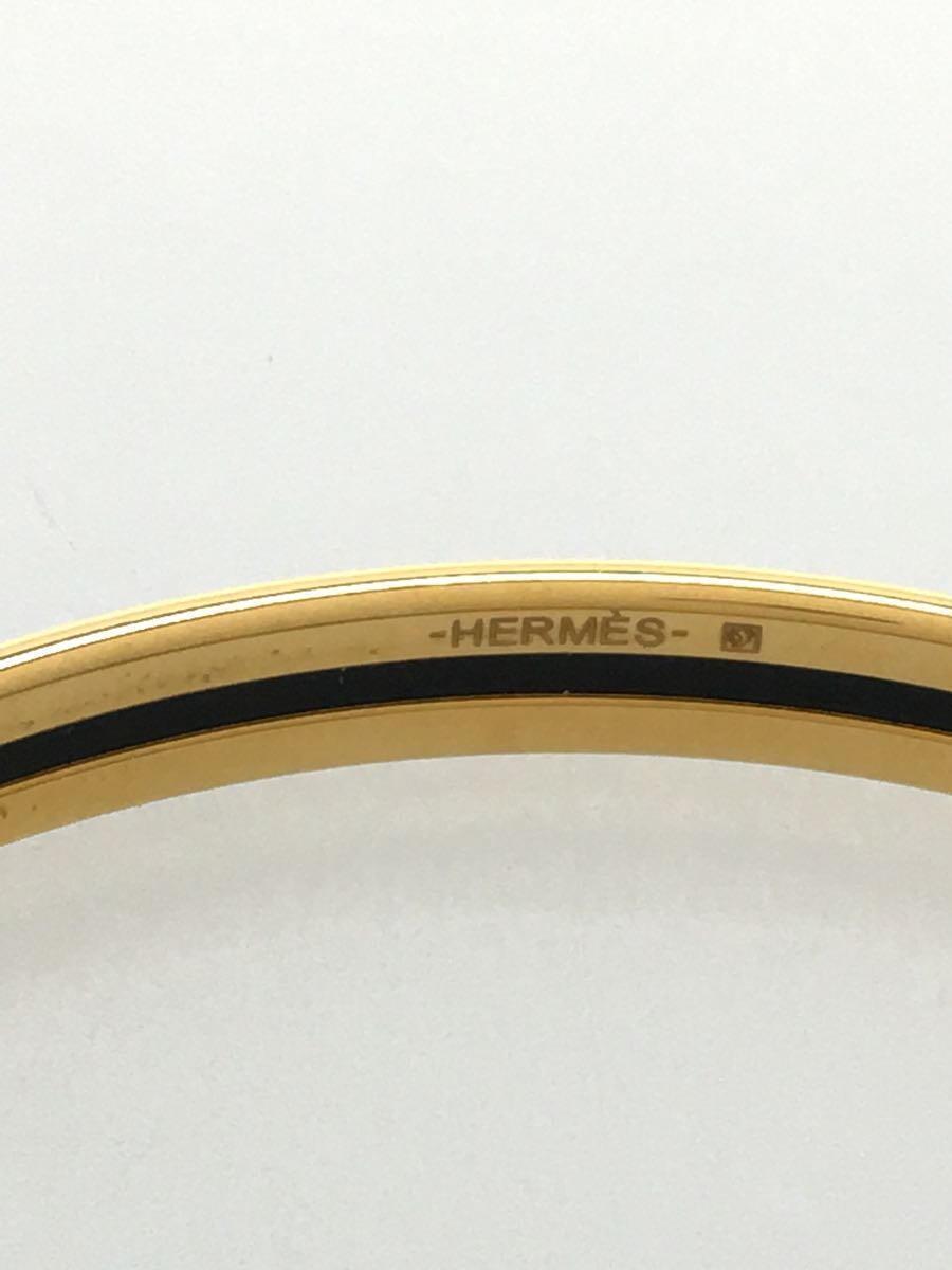 HERMES Emaile White x Gold Bangle Bracelet with Box Ladies HERMES Emaile White x Gold Bangle Bracelet with Box Ladies