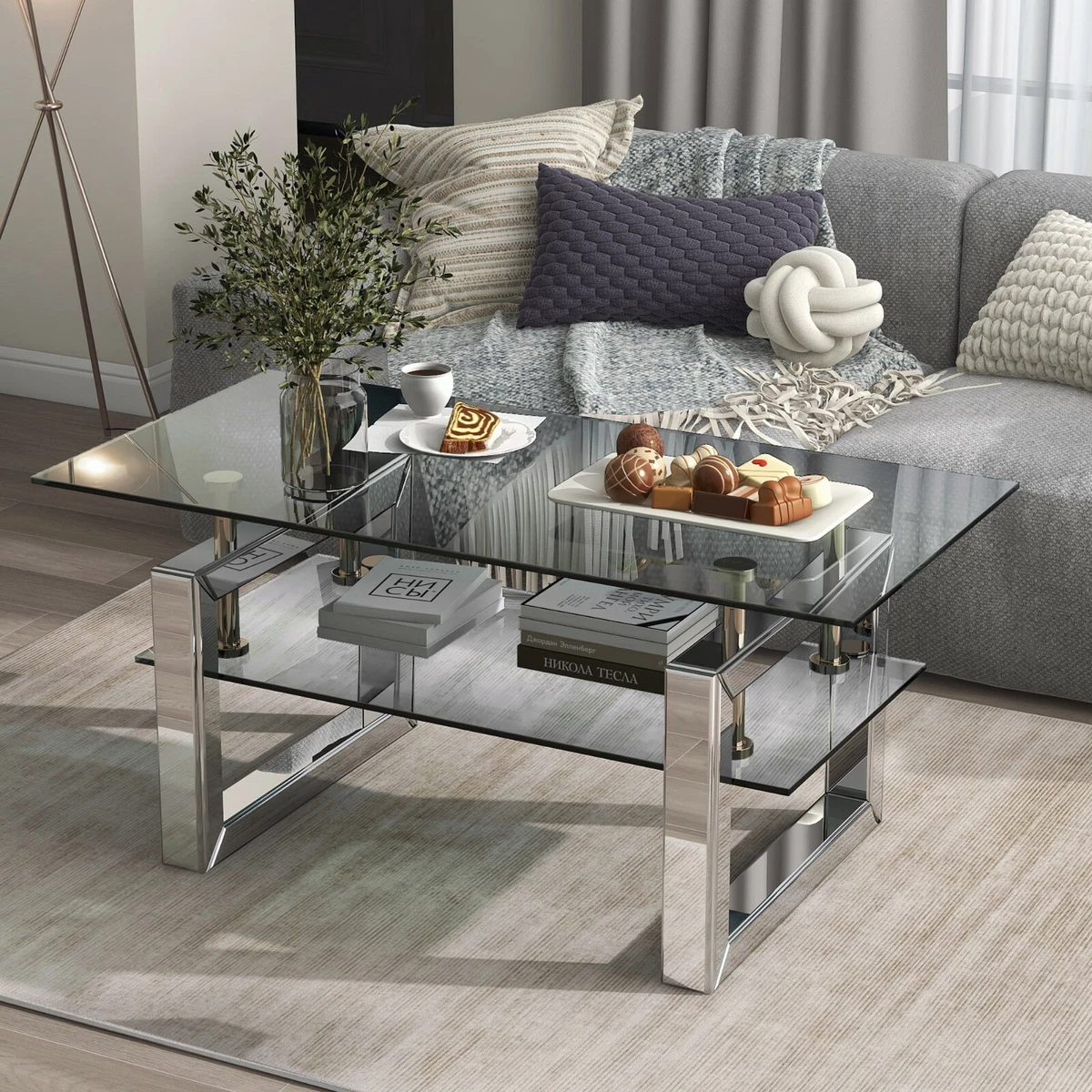 Mirrored coffee table ebay deals