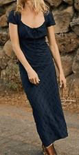 Free People NWOT Natalya Solid Midi black dress size M