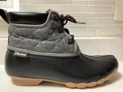 NWOB -Skechers Gray Quilted Cozy Winter Duck Boots Pond Lil