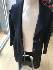 Sportmax By Max Mara Black Cricket Wool Coat Uk 10