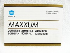 Maxxum Lens Instructions Pamphlet  1985  4pg  Pics Text  3.85 