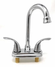 Prep Bar Basin Utility Bathroom Outdoor Sink FAUCET Chrome Double Handle [3421] 