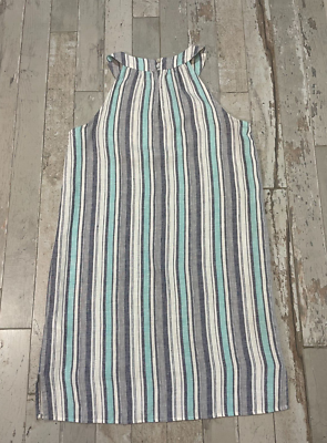 Antibes Blanc Women 100% Linen Halter Dress X-SMALL Striped Keyhole Neck Coastal | eBay Antibes Blanc Women 100% Linen Halter Dress X-SMALL Striped Keyhole Neck Coastal | eBay
