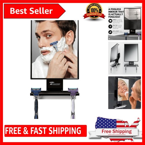 Thin Frame Anti-Fog Shower Mirror with Squeegee - Perfect for Modern Bathrooms