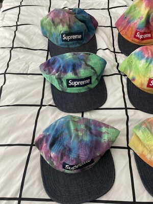 未使用 Supreme Tie Dye Camp Cap ネイビー 13ss Supreme Tie Dye Camp Hat S/S 2013 / support the boys and