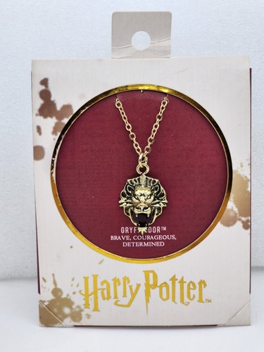 Harry Potter Gryffindor w Crystal, House Animal Lion Pendant Necklace, Bioworld