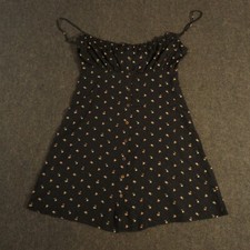 NWT $118 Madewell Dress Womens 0 Black Tie-Back Button-Front Mini Dress Floral