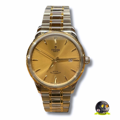 TUDOR style GENEVE 12703-0001 rotor Automatic 18K Yellow Gold Watch Mens NEW