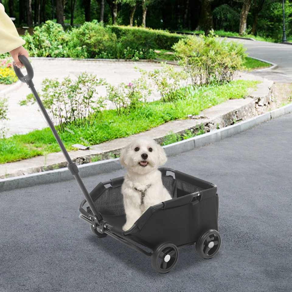 Carbon Steel Folding Dog Cart Pet Stroller for Travelling Dog Stroller 4 Wheels - Image 4 of 4