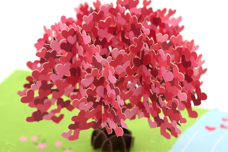 Arbre De Cœurs 3D Pop Up Carte Amour, Anniversaire, Pensée De You Carte - Photo 2/4