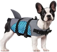 Dog Life Jacket Shark, Dog Life Vest Adjustable Ripstop, Rescue Handle, Size XL