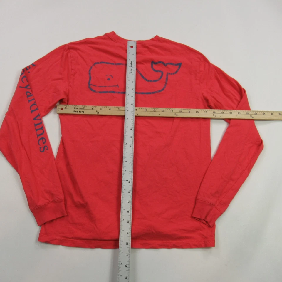 Camisa Vineyard Vines Niñas XS Naranja Manga Larga Bolsillo Cuello Redondo Ballena Foto 3 de 4