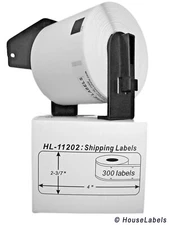 Non-OEM Fits BROTHER DK-1202 Labels - (10) Rolls of 300 + (1) REUSABLE FRAME