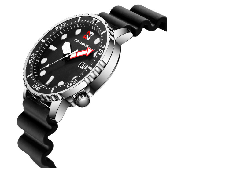 Waterproof Mens Silicone Watchband Quartz Sport Watch Date Stylish