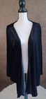 Vintage Saybury Black Smocked Velour Long Sleeve Cardigan Size 1X  — photo 6