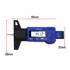 Junsun Digital Tyre Depth Tread Checker LCD Blue Tool For Universal Car Van Bike