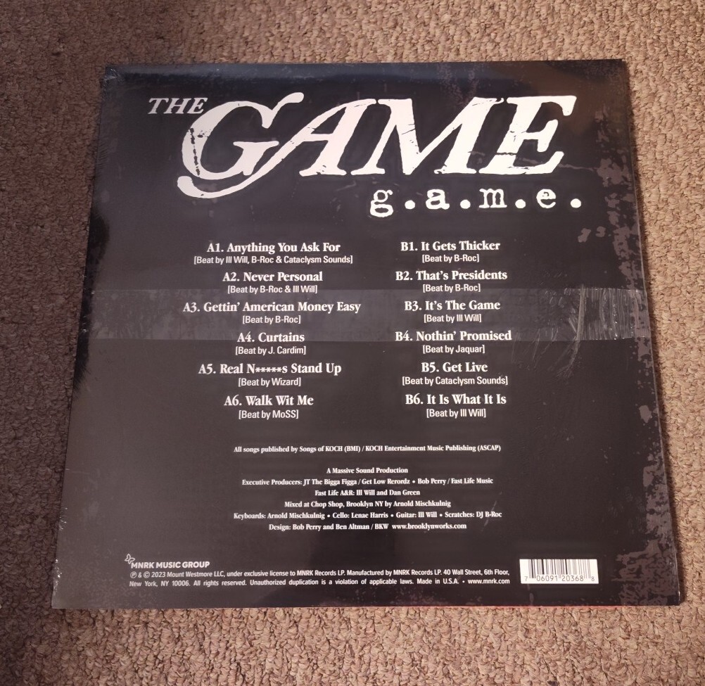 THE GAME G.A.M.E. White Vinyl LP The Game G.A.M.E. Album New Sealed LP Indie Exclusive White
