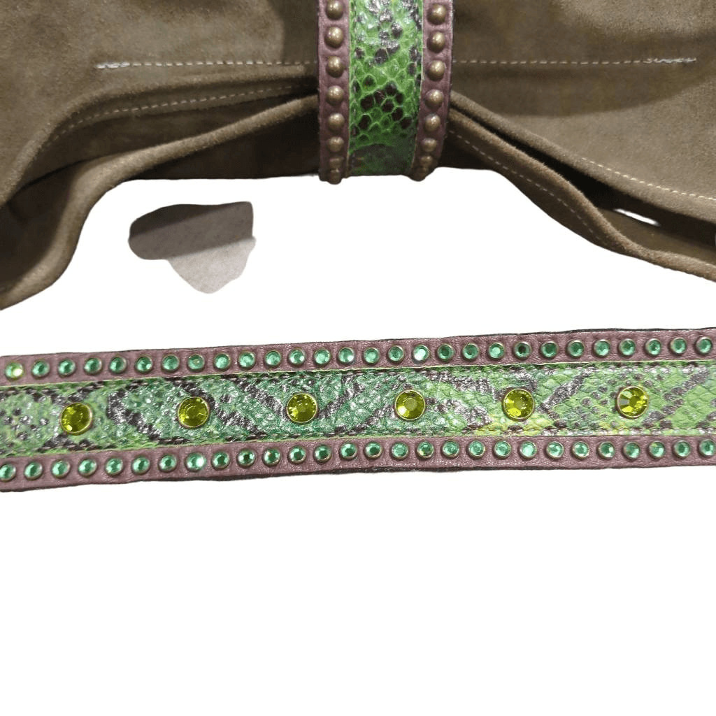 Leatherock Green Suede Hobo Shoulder Bag Oversize… - image 6