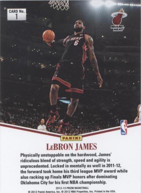 2012-13 Panini Prizm - LeBron James #1 for sale | eBay