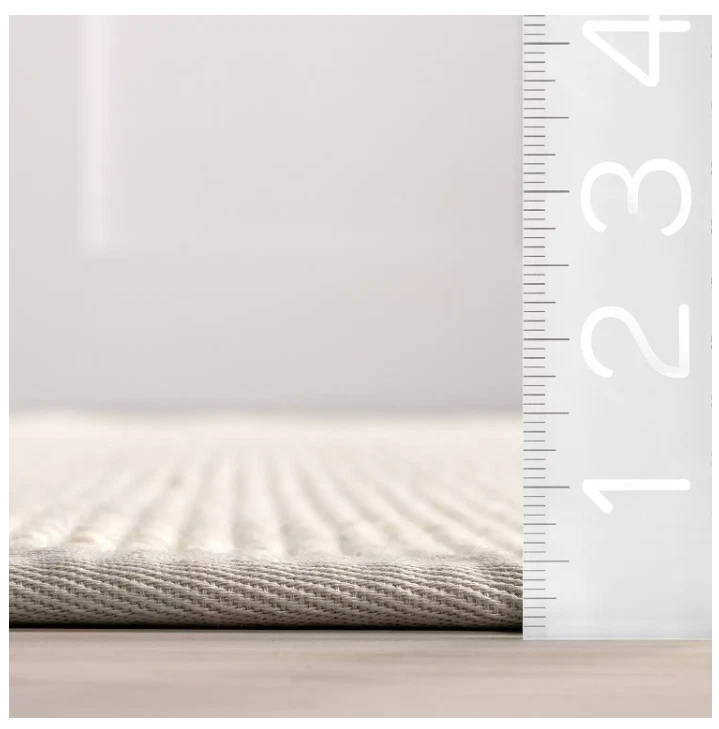 Alfombra de lana y sisal 8 x 10 nuLOOM Monica - Marfil crema liso - Borde de algodón Foto 4 de 4