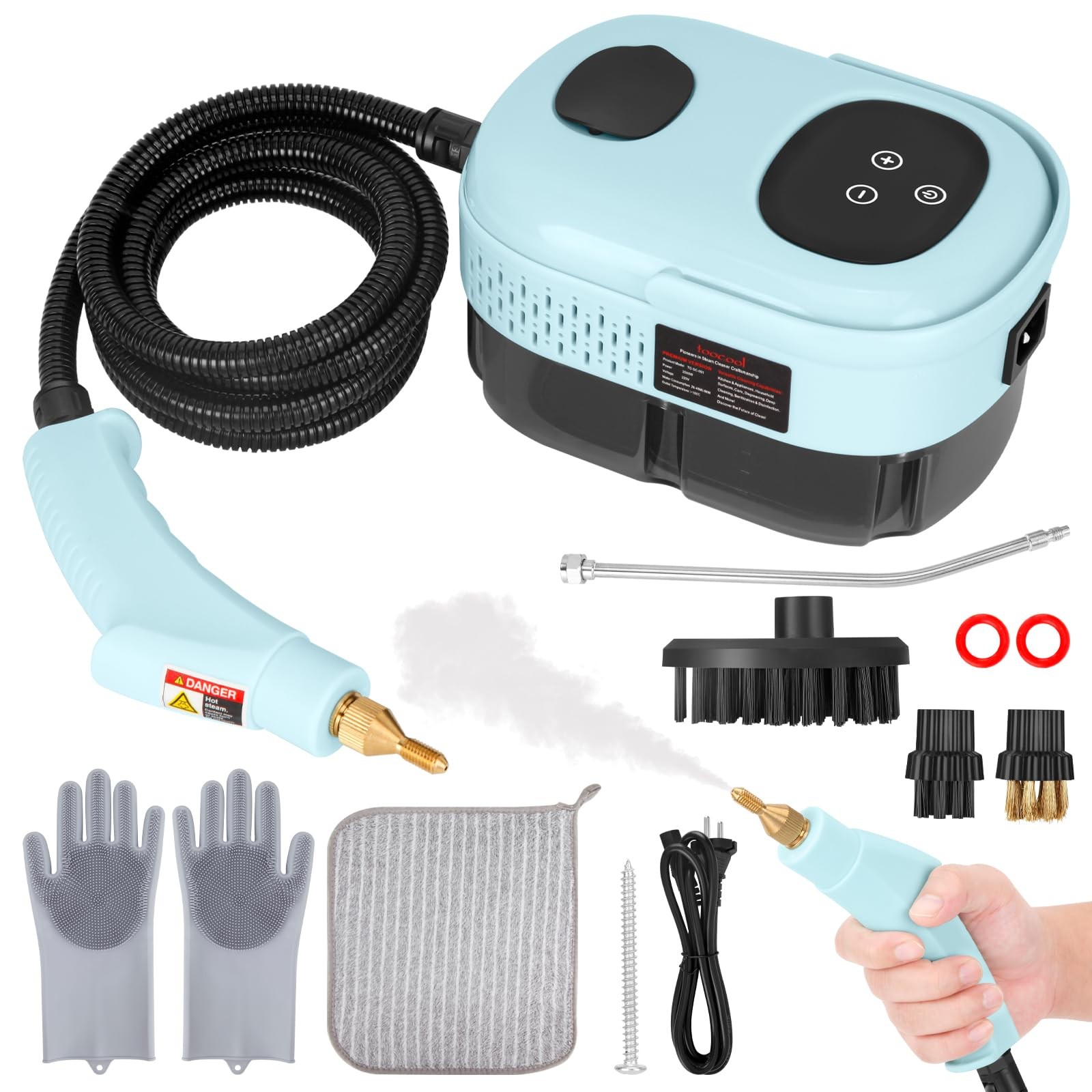 2500W Multipurpose Steam Cleaner with 3 Brush Heads and 6 Accessories-image