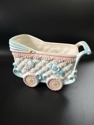 Napco ナプコ　ハンド　すずらんのパースと手　陶器 Vintage Napcoware Napco Ceramic Baby Carriage Planter #7056 Japan