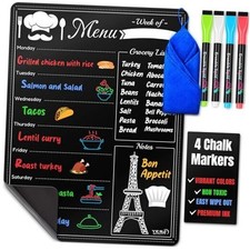 Magnetic Dry Erase Menu Board for Fridge - Weekly Meal Planner 16x12 