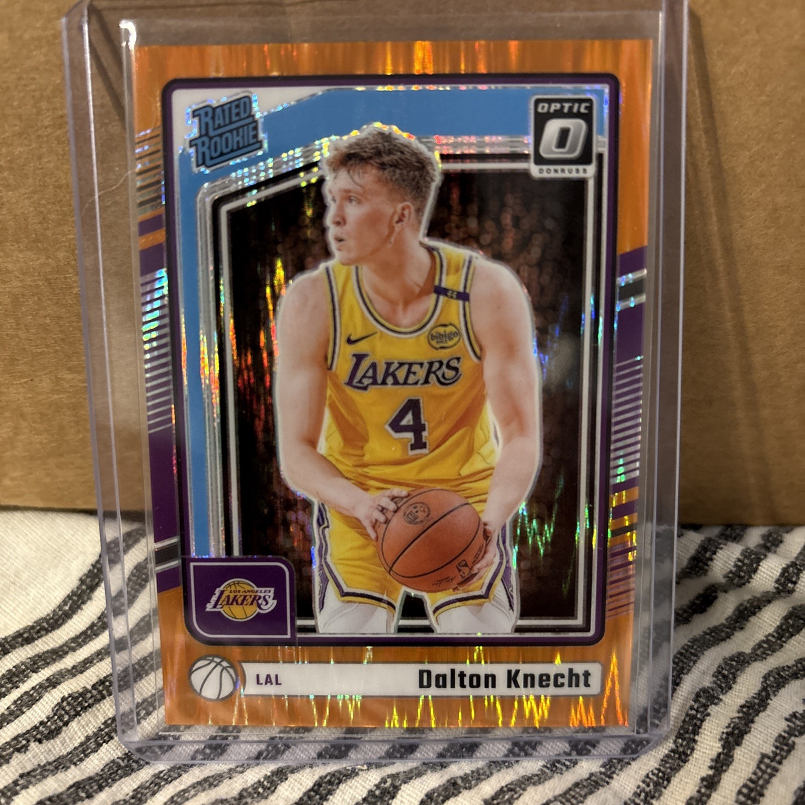 DALTON KNECHT🔥2024-25 Donruss Optic #256 (RC)  Orange Shock /225🔥Lakers