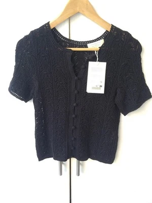 Sezane Milane Top Cardigan Noir XS - Neuf avec étiquette NWT - Photo 1/4