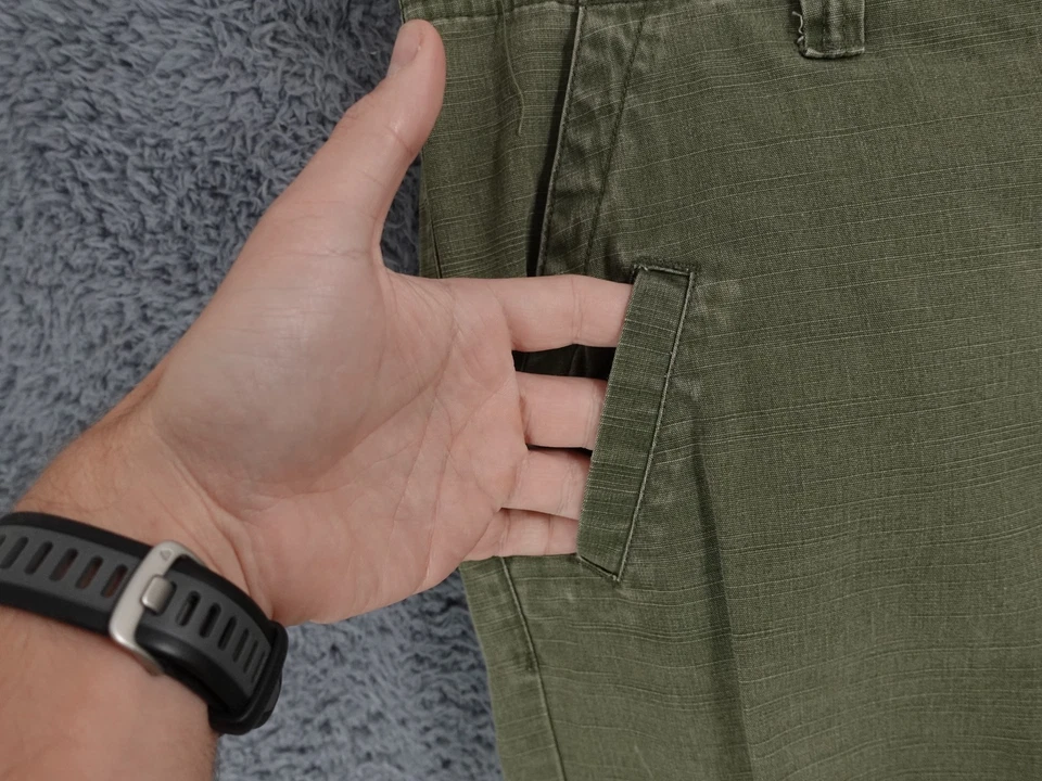 Pantalones cargo vintage Nike para hombre pequeños verdes caqui combate militares retro Y2K Foto 4 de 4