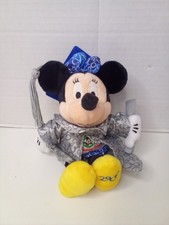 Walt Disney World 2000 Grad Time Graduation Minnie Bean Bag Plush 9" Cap Gown