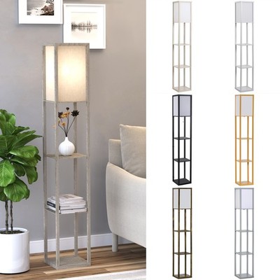 4-stufige Stehlampe Stehlampe mit Aufbewahrungsregal für Home Office Wohnheim